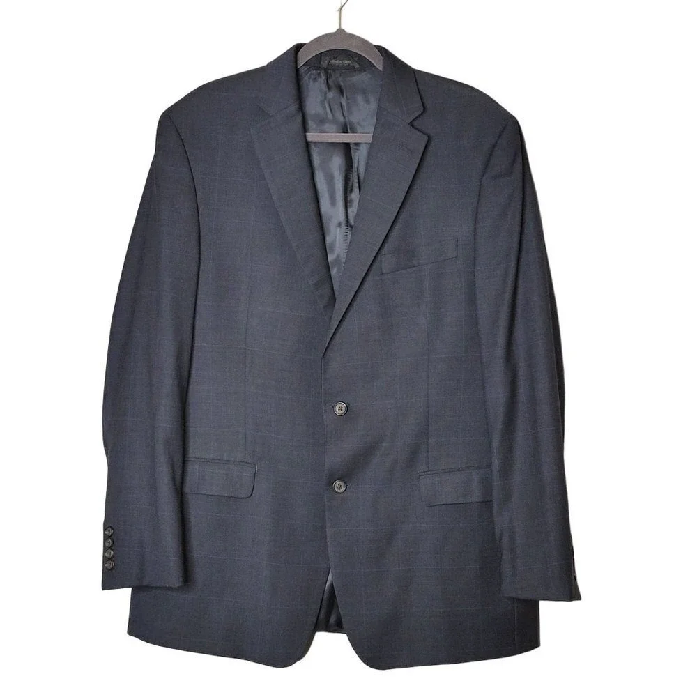 Lauren‎ Ralph Lauren Navy Wool Blazer Classic Tailored Dark Academia 44L